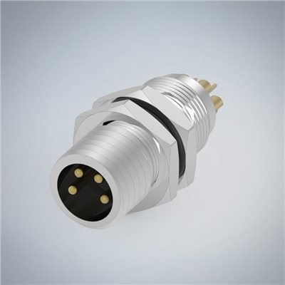 M8-4P(M)板端後鎖焊線式防水連接器