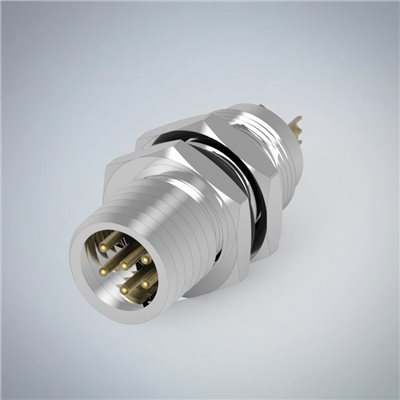 M8-6P(M)板端後鎖焊線式防水連接器
