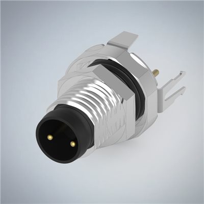 M8-2P(M)板端前鎖插板式防水連接器(帶接地)