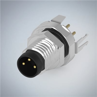 M8-3P(M)板端前鎖插板式防水連接器(帶接地)