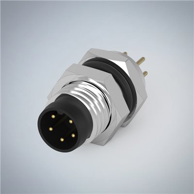 M8-5P(M)板端前鎖插板式防水連接器(梅花92度)