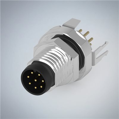 M8-8P(M)板端前鎖插板式防水連接器(帶接地)