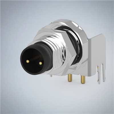 M8-2P(M)板端前鎖90度插板式防水連接器(帶接地)