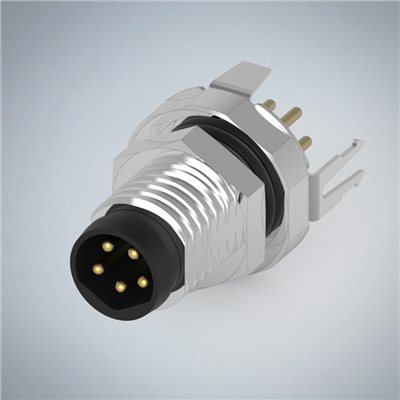 M8-5P(M)B CODE板端前鎖插板式防水連接器(帶接地)