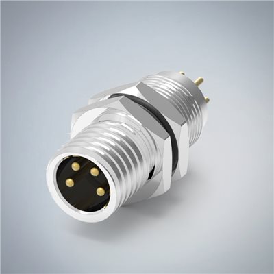 M8-4P(M)板端後鎖插板式防水連接器