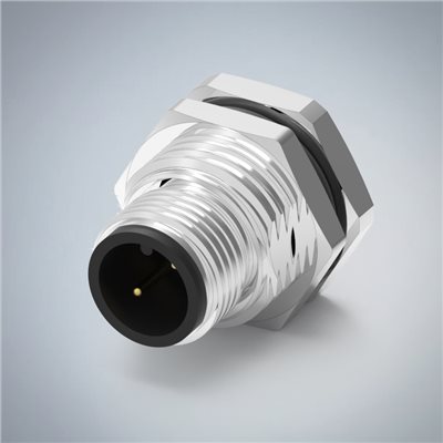 M12-2P(M)A CODE前鎖板焊線式防水連接器(右上左下)(PG9)