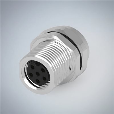 M8-6P(F)板端前鎖焊線式防水連接器(梅花92度)
