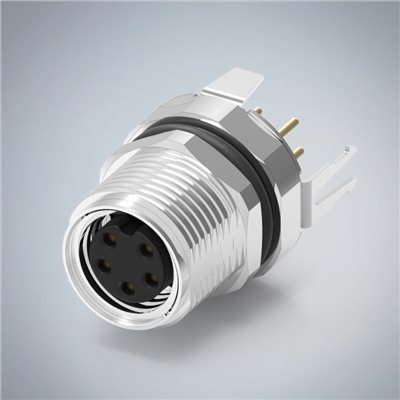 M8-5P(F)板端前鎖插板式防水連接器(帶接地)