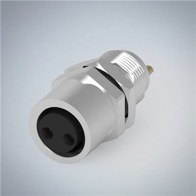 M8-2P(F)板端後鎖焊線式防水連接器 