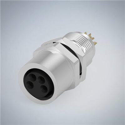 M8-4P(F)板端後鎖焊線式防水連接器