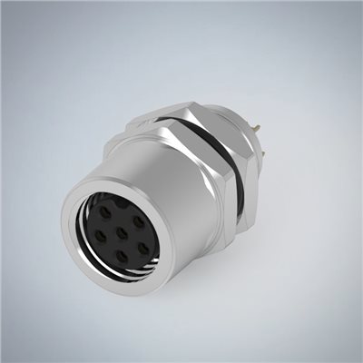 M8-6P(F)板端後鎖焊線式防水連接器(梅花92度)