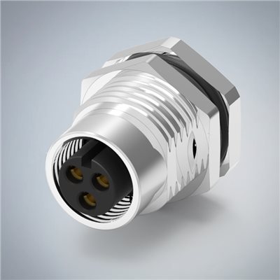 M12-3P(F)A CODE大電流前鎖板焊線式防水連接器