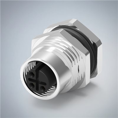 M12-3P(F)A CODE前鎖板焊線式防水連接器(右塞孔)(PG9) 