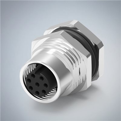 M12-8P(F)A CODE前鎖板焊線式防水連接器(PG9)
