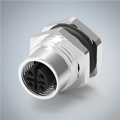M12-4P(F)A CODE前鎖板焊線式接地防水連接器(PG9) 