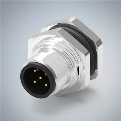 M12-5P(M)A CODE前鎖板插板式防水連接器(PG9)