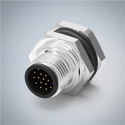 M12-17P(M)A CODE板端前鎖插板式防水連接器(PG9)