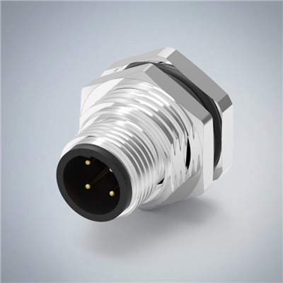 M12-4P(M)B CODE前鎖板焊線式防水連接器