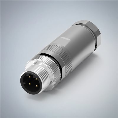M12-4P(M)D CODE金屬組裝式防水連接器(CRIMP PIN)