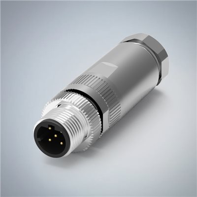 M12-5P(M)D CODE金屬組裝式防水連接器