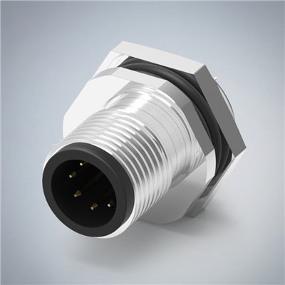 M12-6P(M)A CODE後鎖板焊線式防水連接器(右塞孔)(PG9)