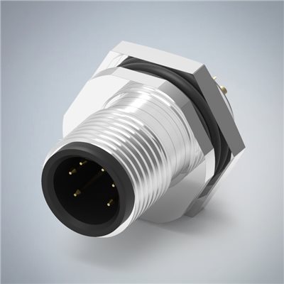 M12-6P(M)A CODE後鎖板焊線式防水連接器(下塞孔)(PG9)