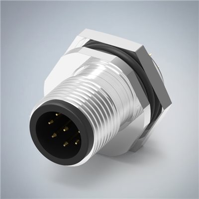 M12-8P(M)A CODE後鎖板焊線式防水連接器(PG9)