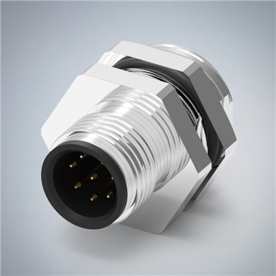 M12-8P(M)A CODE後鎖板焊線式防水連接器(M16*1.5)