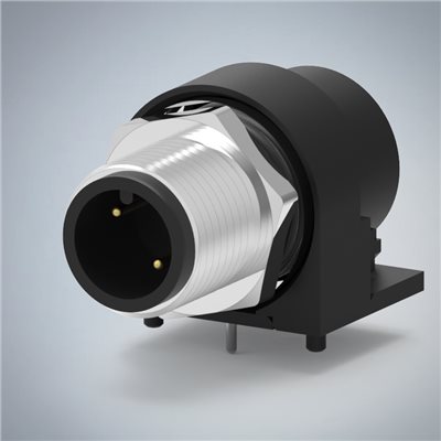 M12-2P(M)A CODE前鎖板90度插板式防水連接器(左上右下)(M12*1.0)