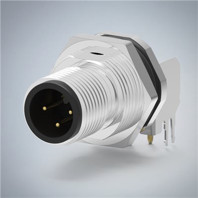 M12-3P(M)A CODE前鎖板90度插板式防水連接器(左塞孔)(PG9)
