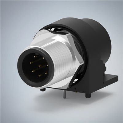 M12-8P(M)A CODE前鎖板90度插板式防水連接器(M12*1.0)