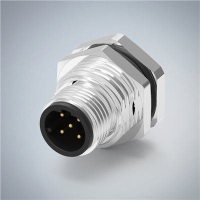 M12-5P(M)D CODE前鎖板焊線式防水連接器(PG9)
