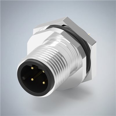 M12-4P(M)D CODE後鎖板焊線式防水連接器(PG9)