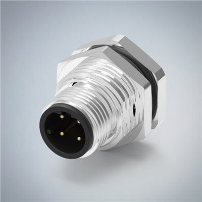 M12-4P(M)D CODE前鎖板插板式防水連接器(PG9)