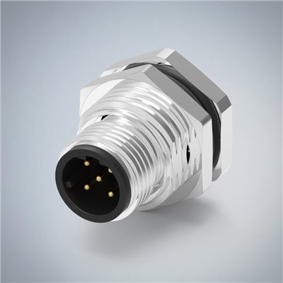 M12-5P(M)D CODE前鎖板插板式防水連接器(PG9)