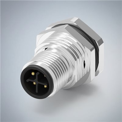 M12-4P(M)S CODE前鎖板焊線式防水連接器(PG9)