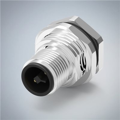 M12-2P(M)T CODE前鎖板焊線式防水連接器(M16*1.5)