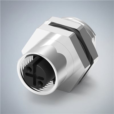 M12-2P(F)A CODE後鎖板焊線式防水連接器(左上右下)(M16*1.5)