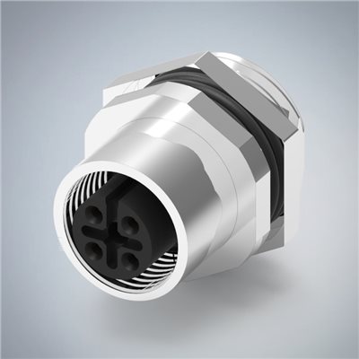 M12-4P(F)A CODE後鎖板焊線式防水連接器(PG9)