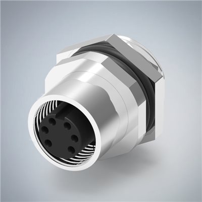 M12-6P(F)A CODE後鎖板焊線式防水連接器(下塞孔)(PG9)
