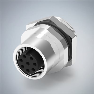 M12-8P(F)A CODE後鎖板焊線式防水連接器(PG9)