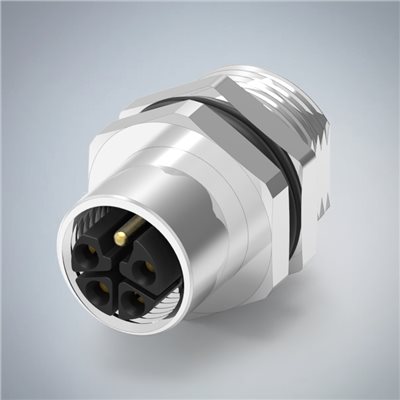 M12-5P(F)L CODE後鎖板焊線式防水連接器(PG9)