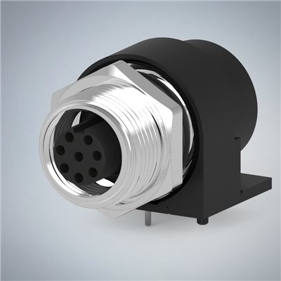 M12-8P(F)A CODE前鎖板90度插板式防水連接器(M15*1.0)