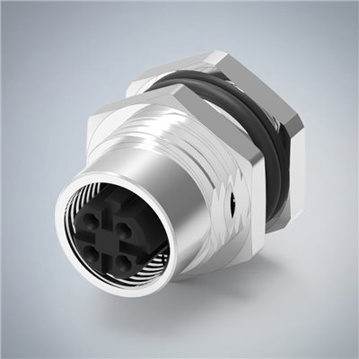 M12-4P(F)D CODE前鎖板焊線式防水連接器(帶接地)(PG9)