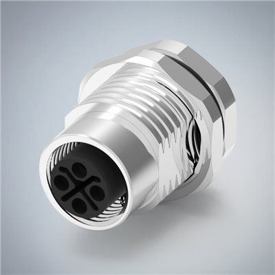M12-4P(F)S CODE前鎖板焊線式防水連接器(M16*1.5)