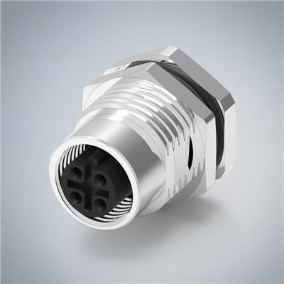M12-4P(F)B CODE前鎖板插板式防水連接器(PG9)