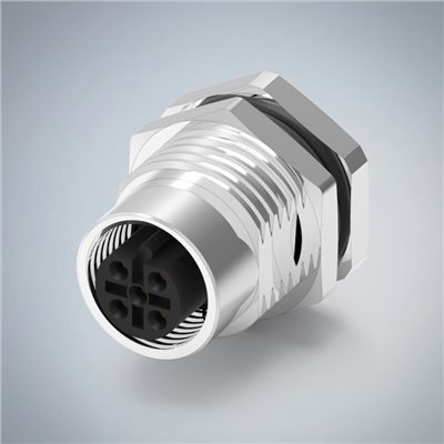 M12-5P(F)B CODE前鎖板插板式防水連接器(PG9)