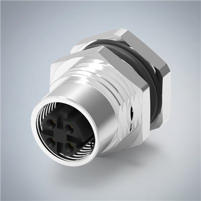 M12-4P(F)D CODE前鎖板插板式防水連接器(帶接地)(PG9)