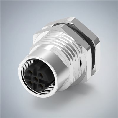 M12-5P(F)D CODE前鎖板插板式防水連接器(PG9)