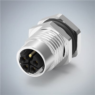 M12-5P(F)L CODE前鎖板插板式防水連接器(PG9)